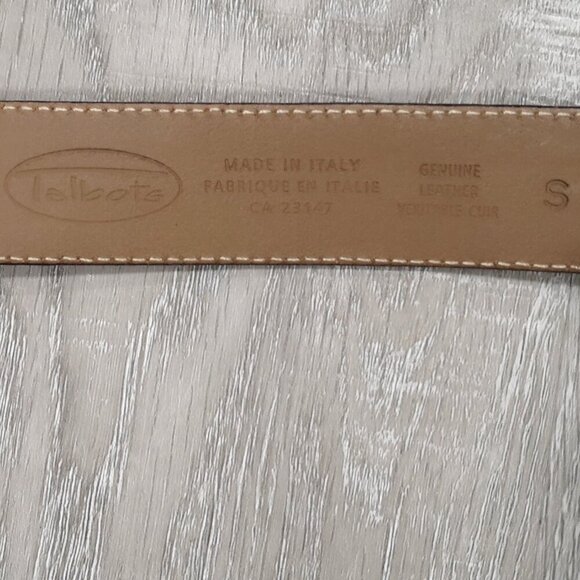Talbots Ladies Size Small Brown Leather Crocodile Embossed Pattern Belt - Picture 3 of 4